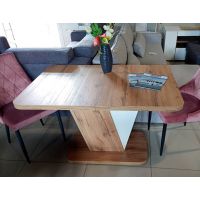 SIGNAL - CROCUS Stół 120-160x80 | Dąb wotan | Biały mat | z MR | DOSTĘPNE OD RĘKI