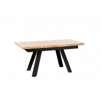 PAGED - WYPRZEDAŻ CRUDO DUO Stół | Blat Dąb naturalny matowy F00 | Nogi Czarne | DOSTĘPNE OD RĘKI