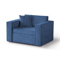Mars Meble - DAVE 80 NIEBIESKI Sofa z funkcją spania i pojemnikiem PROMOCJA