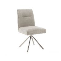 MC AKCENT - DELANE 1E Krzesło | Oparcie ruchome | Obrót siedziska | Tkanina krem | Stelaż stal szlachetna szczotkowana | 1006252