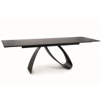 SIGNAL - DIUNA CERAMIC Stół 90x160-240x76h | Czarny SAHARA NOIR | Czarny mat