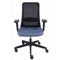 GROSPOL - NICO Fotel Obrotowy B Black | Mechanizm Synchro Self SF2 | Podstawa Czarna | Podłokietniki R6