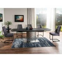 SIGNAL - MONCLER CERAMIC SAHARA NOIR Stół 160-240x90 | Czarny mat | Srebrny