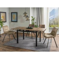 SIGNAL - GD-017 OKLEINA Stół rozkładany 110-170x74 | Orzech Vintage | Czarny mat