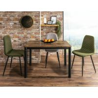 SIGNAL - DAMAR Stół 80x60 | Orzech Vintage | Czarny mat