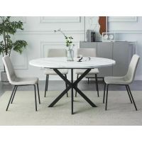 SIGNAL - GASTON Stół 100x100-135x75h | Biały efekt marmuru | Czarny