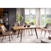 SIGNAL - FRESNO Stół 120-180x80x76h | Dąb Artisan | Czarny Mat