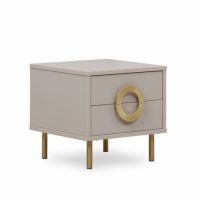 NEW ELEGANCE - NEW ELEGANCE NUBO Szafka nocna | NUST 2S | Uchwyt złoty | DOSTĘPNE OD RĘKI