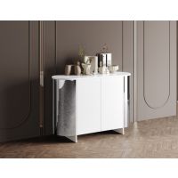 HUBERTUS - GLAMOUR Komoda 1 | Biały połysk | Chrom