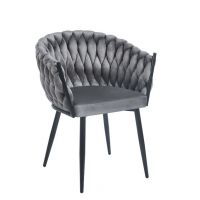 FURNITEX - K7-FX (B) Krzesło | Velvet | Riviera 91 szare | Nogi czarne