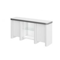 HUBERTUS - GLAMOUR Komoda | Biały połysk | Chrom