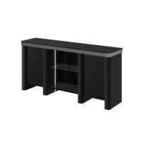 HUBERTUS - GLAMOUR Komoda | Czarny mat | Chrom