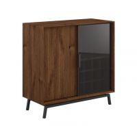 KATMANDU MEBLE - MODERN LOFT Komoda Barek z szybą | Tabacco | PLMOL01ST