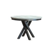 BEST LOFT - KRYSS Stół okrągły | Dąb Kraft Biały / Czarny | z maskownicą