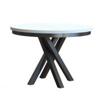 BEST LOFT - KRYSS Stół okrągły | Biały / Czarny | z maskownicą