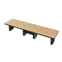 HUBERTUS - LARGO Stół 160-400x89 | Dąb Artisan | Czarny połysk