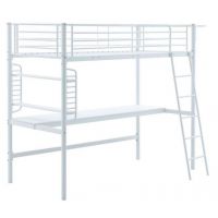 FURNITEX - LM6-FX Łóżko antresola z biurkiem 90x200 | Białe