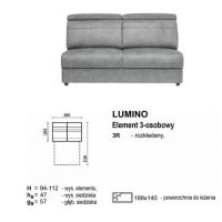 Meblomak - LUMINO 3R element 3 osobowy rozkładany z funkcją spania