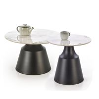 HALMAR - MAGNETA Ława | zestaw | Spiek- biały marmur/czarny