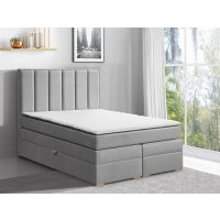 Mars Meble - MALAGA Łóżko kontynentalne z pojemnikiem | 160x200 | Materac Bonell | Materac Pocket | Topper Visco