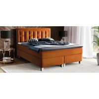 PMW - MATI Łóżko kontynentalne z pojemnikiem | 180x200 | Wysokość zagłówka 140 cm | Materac Komfort | Topper HR