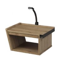 MEBIN - Pik Szafka nocna wisząca z szufladą i lampką | Lewa