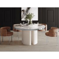 HUBERTUS - GLAMOUR MIRACOLO Stół 140 | Kaszmir połysk | Chrom