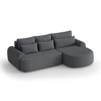 Mars Meble - OLIVIO L PREMIUM DARK GREY Narożnik z funkcją spania i pojemnikiem PROMOCJA