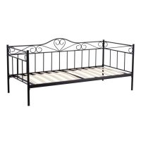 FURNITEX - MBD8509 Łóżko 90x200 | Metalowe | Czarne