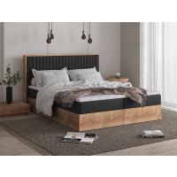 Mars Meble - PERU Łóżko kontynentalne z pojemnikiem | 180x200 | Materac Bonell | Topper