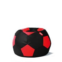 GIGANT PUFA - Pufa PIŁKA EKOSKÓRA 250L czarno-czerwona