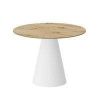 HUBERTUS - PINETO LAMI Stół 100 | Blat Dąb Artisan | Noga Biały mat