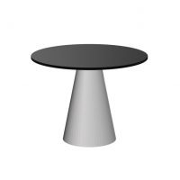 HUBERTUS - GLAMOUR PINETO Stół 100 | Czarny mat | Chrom