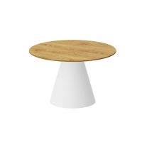 HUBERTUS - PINETO MINI LAMI Ława 80 | Blat Dąb Słoneczny | Noga Biały mat