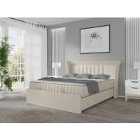 MPF MEBLE POLSKIE FIJAŁEK - POKITO Łóżko Kontynentalne z pojemnikiem | z materacem | 140x200