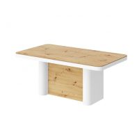 HUBERTUS - PORTOFINO LAMI Stół 160-412x100 | Blat Dąb Artisan | Nogi Biały mat | Dąb Artisan