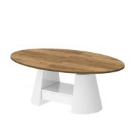 HUBERTUS - CALABRO MAX LAMI Ławostół | Blat Dąb Pradawny | Noga Biały połysk