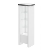 HUBERTUS - GLAMOUR Regał | Biały połysk | Chrom