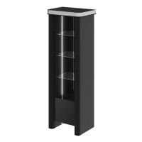 HUBERTUS - GLAMOUR Regał | Czarny połysk | Chrom