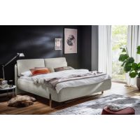 MC AKCENT - SABETTA Łóżko 180x200 | Tkanina kremowa 06 | Nogi chrom | SAB18003