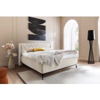 MC AKCENT - SARNIA Łóżko z pojemnikiem 140x200 | Tkanina beż 4306 | SAR14023