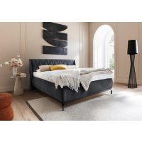 MC AKCENT - SARNIA Łóżko bez pojemnik 160x200 | Tkanina ciemnoszara 19 | SAR16071