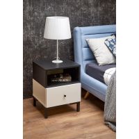 HALMAR - SILVIA Szafka nocna | biało-czarna | z PL