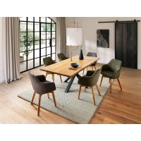 MC AKCENT - DEBA Stół drewniany 180x100 | Obrzeże ciosane | Stelaż pająk | DE18SPBW | DETGSSXL | DOSTEPNE OD RĘKI