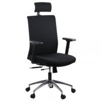 STEMA - Fotel Obrotowy RIVERTON F/H-ALU | Czarno - Czarny | z Wysuwem Siedziska | Zgodny z Rozporządzeniem z 2023 roku