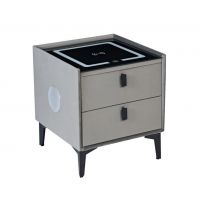 FURNITEX - SMART Szafka nocna SN11-FX | Szary Velvet Riviera 91 | DOSTĘPNE OD RĘKI