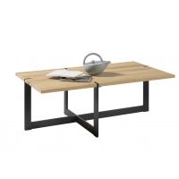 MC AKCENT - TIAGO Stolik 110x60x39 drewno dębowe olejowane / metal lakier czarny mat