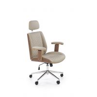 HALMAR - TIMBER Fotel obrotowy | orzechowy/beżowy