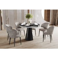 HUBERTUS - GLAMOUR TOLEDO Stół 100 | Czarny połysk | Chrom