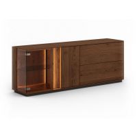 KATMANDU MEBLE - COLLODI Komoda TV z przeszkleniem 165 | Dąb tabacco | ZICOL08T